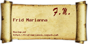 Frid Marianna névjegykártya